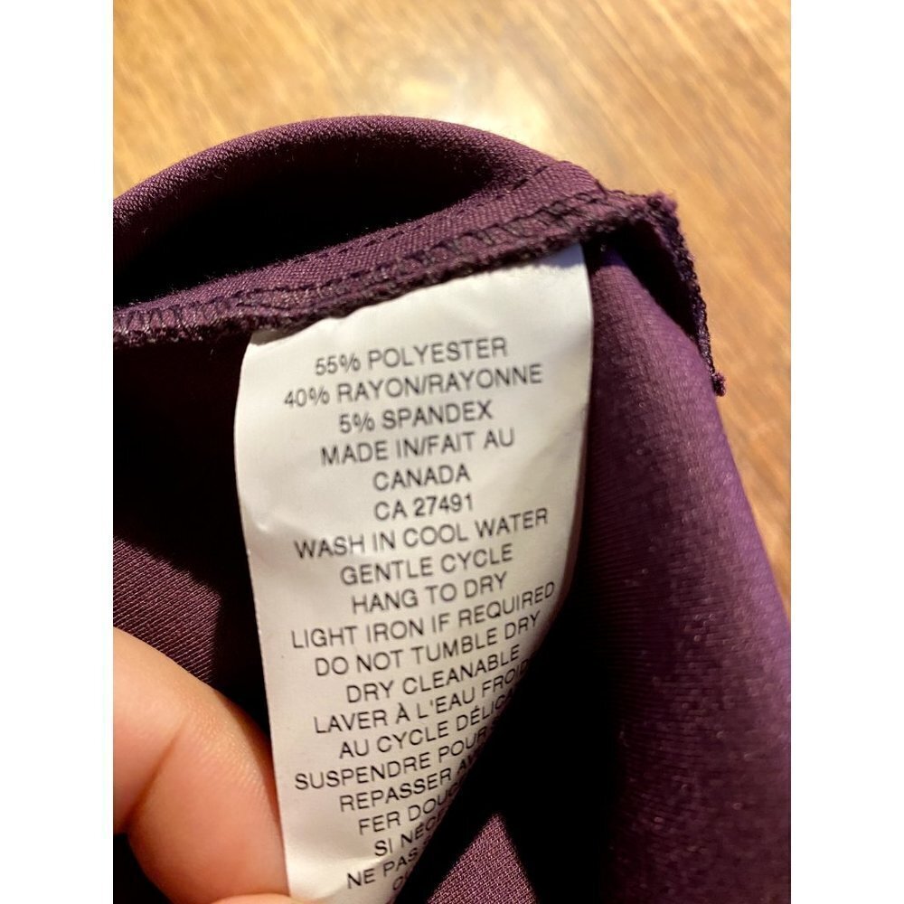 Bailey Lavender  Purple PAtch pocket Trapese Long Sleeve Knit Dress L - Picture 7 of 7